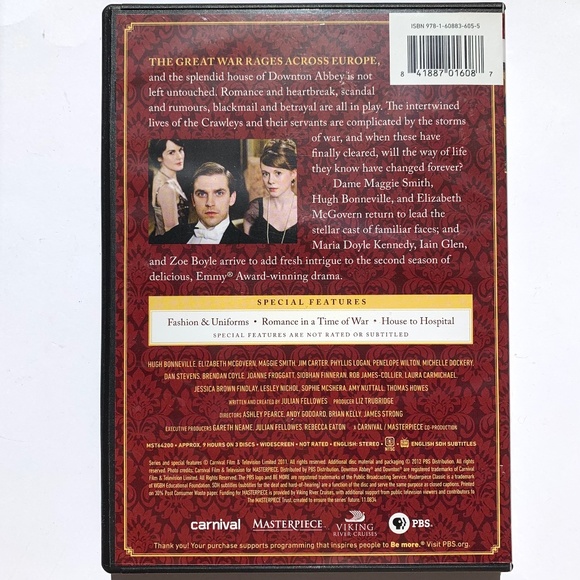 🦋 Downton Abbey: Season 2 DVD 3-Disc Set UPC 841887016087 Original UK Edition - Picture 2 of 5